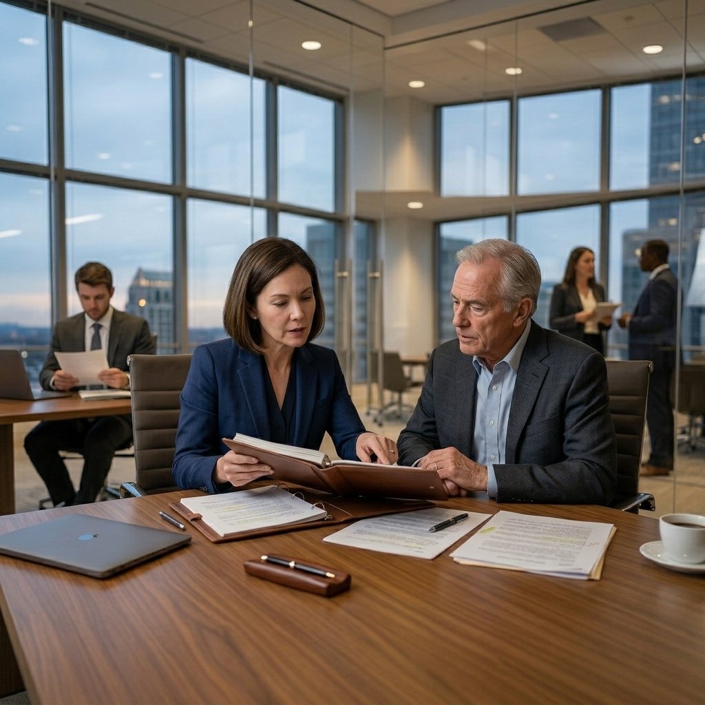 Attorneys reviewing a case
